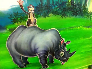 Lets play - jungle room rhino & monkey